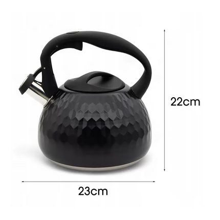 Meyerhoff RVS fluitketel 3 liter MH-4049 – Inductie fluitketel – Matzwart – Modern design