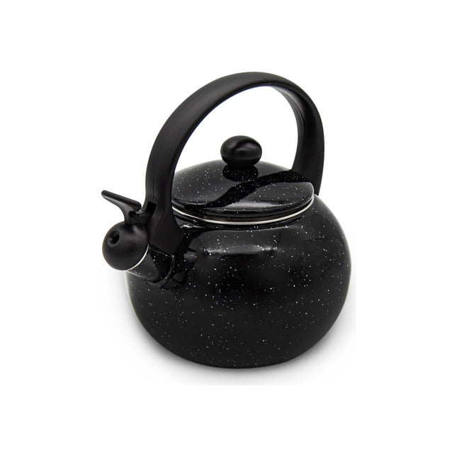 2de kansje Meyerhoff Fluitketel Theepot Look Emaille Zwart 2.2 Liter - Ook geschikt voor Inductie