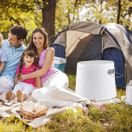 Trendmix Draagbaar Camping Toilet 5L - Lichtgewicht Buiten Toilet met Uitneembare Binnenemmer - Houder voor Toiletpapier Chemisch Toilet Wit/Grijs