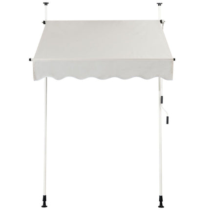 Trendmix Uitschuifbare Klemluifel Zonwering met Slinger - Hoogte Verstelbaar - 150 x 120 cm Beige