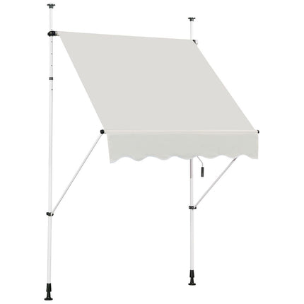 Trendmix Uitschuifbare Klemluifel Zonwering met Slinger - Hoogte Verstelbaar - 150 x 120 cm Beige