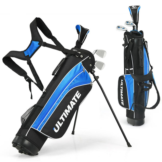 Trendmix Junior 5-Delige Golfclub Set Inclusief tas en Golfclubs – Junior Golfclubs - Golf Set Voor Kinderen In De Leeftijd Van 8-10 Blauw