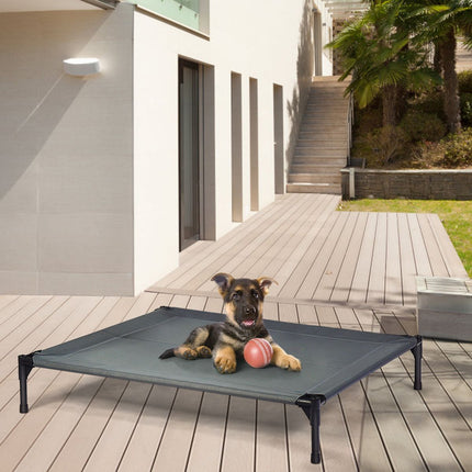 Trendmix Verhoogd Hondenbed Met Luifel - Hondenligstoel Huisdierbed Tent - Belastbaar tot 20 kg - Grijs 105 x 87 x 89 cm