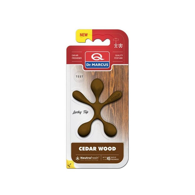 Dr. Marcus Lucky Top Cedar Wood Luchtverfrisser - Neutrafresh Technologie - Langdurige Geurverspreiding - Autogeurtje