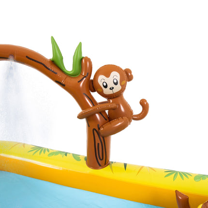 Sunclub Opblaasbaar Kinderzwembad met Glijbaan en Sproeier – Speelzwembad Jungle