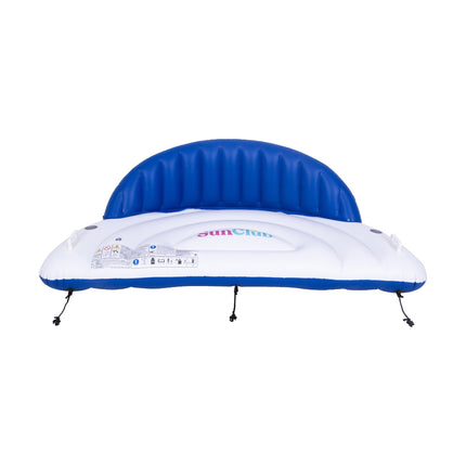 Sunclub Luxe Zwembad Luchtbed met Rugleuning – Drijvend Waterhangmat XXL Blauw/Wit