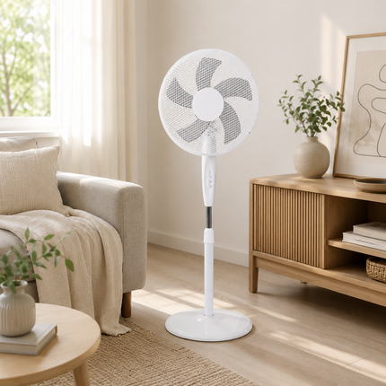 Elite 3-in-1 Ventilator 40 cm  – Staande Ventilator – Tafelventilator – Wandventilator – 55W – Wit