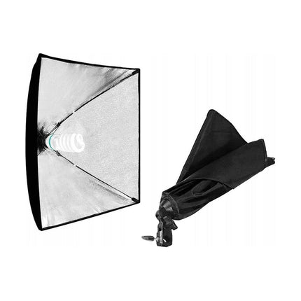 Softbox Studiolamp Set van 2 - Fotografie Lampen met Statief - In Hoogte Verstelbaar - 48 x 67 cm - Zwart