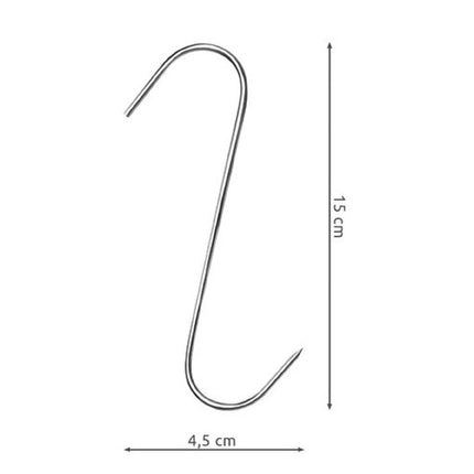 Kaminer set van 15 vleeshaken 150 mm RVS - S Haak - Rookhaak