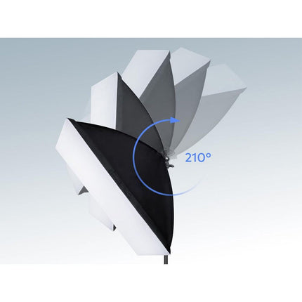 Softbox Studiolamp Set van 2 - Fotografie Lampen met Statief - In Hoogte Verstelbaar - 48 x 67 cm - Zwart