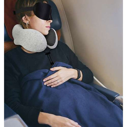 3 delige memory foam nekkussen inclusief slaapmasker en oordopjes
