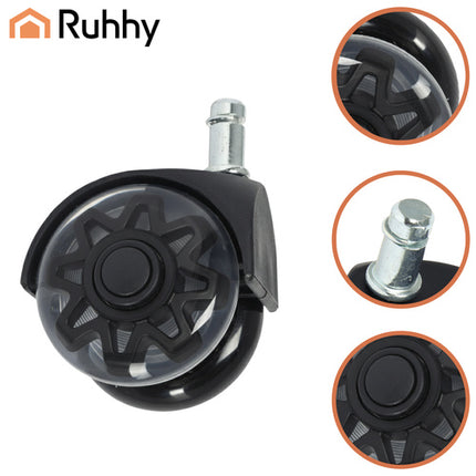 Universele bureaustoelwielen  – Set van 5 – Stille PU Wielen – 11x22 mm – Krasvrij & 360° Draaibaar – Voor Parket, Tegels en Tapijt