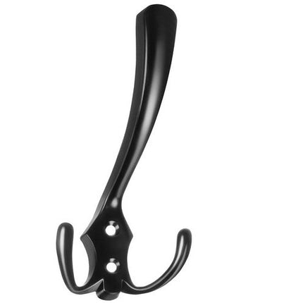 Malatec Wandhangers Loftstijl – Set van 5 – Zware Kwaliteit Zinklegering – Drievoudige Haken – Matzwart Industrieel Design