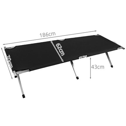 Veldbed 1 Persoons opvouwbare stretcher met opbergtas zwart