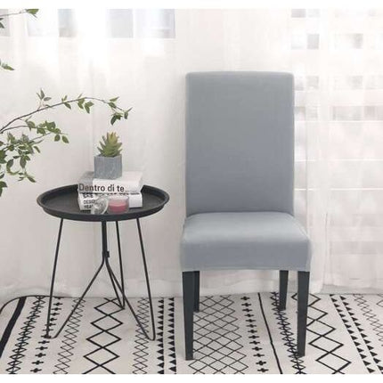 Ruhhy Universele Velours Stoelhoes Grijs – Elastisch & Wasbaar – Luxe Beschermhoes voor Eetkamerstoelen – Zachte Stretch Chair Cover