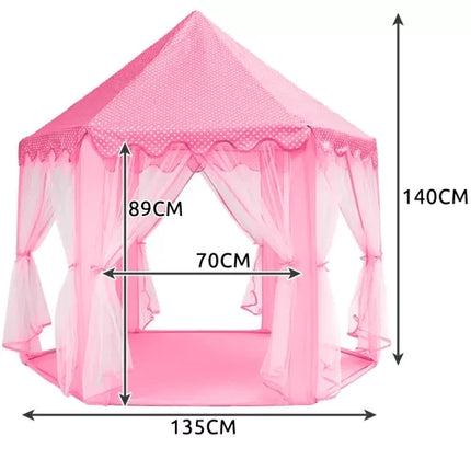 Kruzzel Speeltent Paleistent Kinder Tent  - Tipi Voor Binnen en Buiten - Roze - 135 x 135 x 140 cm