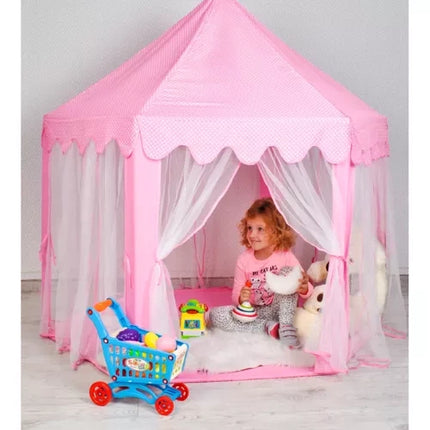 Kruzzel Speeltent Paleistent Kinder Tent  - Tipi Voor Binnen en Buiten - Roze - 135 x 135 x 140 cm