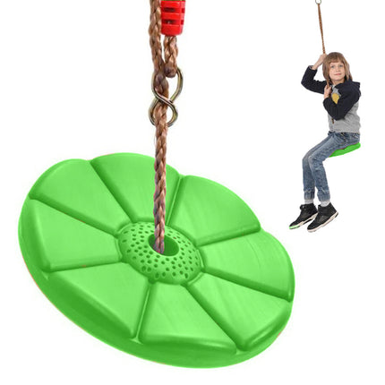Schotelschommel voor kinderen max 75 kg belasting groen - Ronde schommel - Makkelijk op te hangen - Touwlengte 110 t/m 190cm