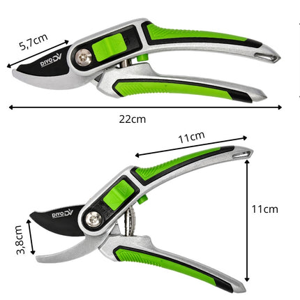 Snoeischaar 22 cm – Heavy Duty – Gehard Stalen Blad – Verstelbare Bladopening – Voor Takken, Struiken en Planten