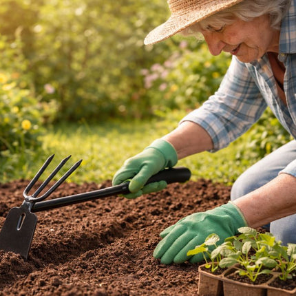 Dubbele Handhak 31 cm – Handcultivator en Tuinhak – 2-in-1 Onkruidwieder – Voor Losmaken van Grond en Wieden