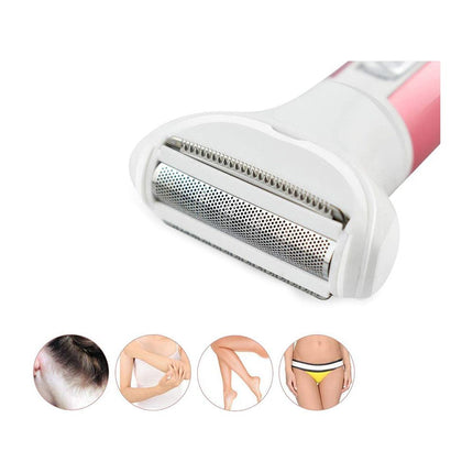 Marske 4 In 1 Oplaadbare Ladyshave- Wenkbrauw Trimmer - Neus- En Oor Trimmer - Gezichtshaar Verwijderaar - Lichtroze