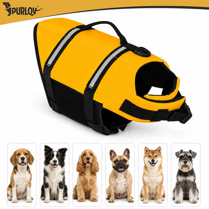 Reddingsvest Hond L – Honden Zwemvest 10-20 kg – Veiligheidsvest voor Honden – Reflecterend – Geel