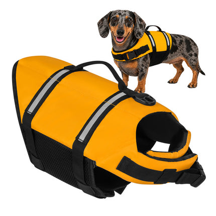 Reddingsvest Hond M – Honden Zwemvest 7-10 kg – Veiligheidsvest voor Honden – Reflecterend – Geel