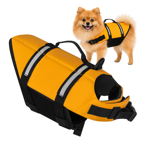 Reddingsvest Hond S – Honden Zwemvest 4-7 kg – Veiligheidsvest voor Honden – Reflecterend – Geel