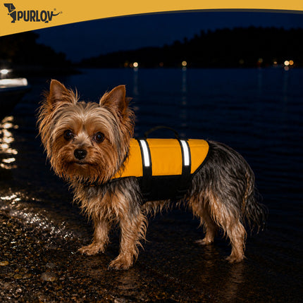 Reddingsvest Hond S – Honden Zwemvest 4-7 kg – Veiligheidsvest voor Honden – Reflecterend – Geel