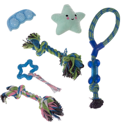 Hondenspeelgoed Set 16-delig – Kauwspeelgoed – Trekspeelgoed – Touwspeelgoed – Frisbee – Speelgoed voor Puppy en Hond