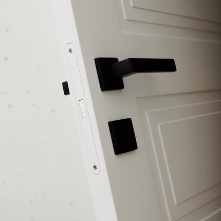 Ruhhy Zwarte Matte Deurklink voor Binnendeuren – Modern Design – Inclusief Rozet – Stil & Duurzaam – Universeel Links en Rechts Monteerbaar