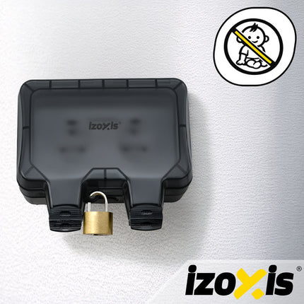 Dubbel Buitenstopcontact IP66 – Waterdicht 230V 16A – Opbouw Wandcontactdoos met Klep – Buitenstopcontact Zwart - Voordeelstore.nl