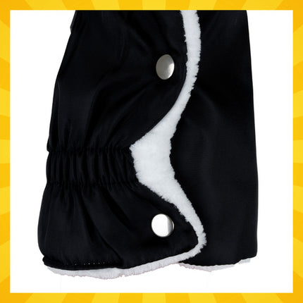 Kruzzel Zwarte Geïsoleerde Kinderwagenwarmers – Set van 2 – Dubbele Handmoffen met Pluche Voering – Waterdicht & Winterbestendig