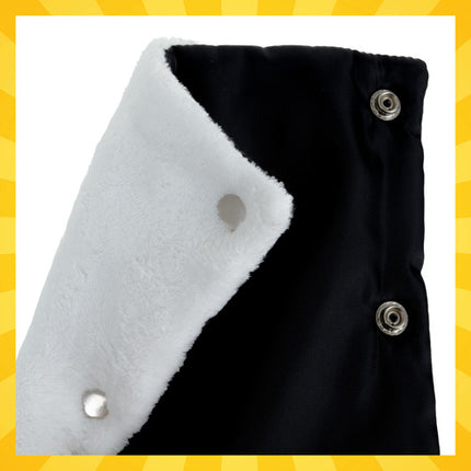 Kruzzel Zwarte Geïsoleerde Kinderwagenwarmers – Set van 2 – Dubbele Handmoffen met Pluche Voering – Waterdicht & Winterbestendig