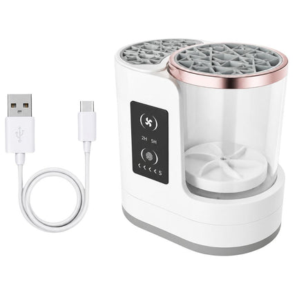 Elektrische Make-up Kwastenreiniger – Automatische Kwastenreiniger met Droogfunctie – USB-C – Wit