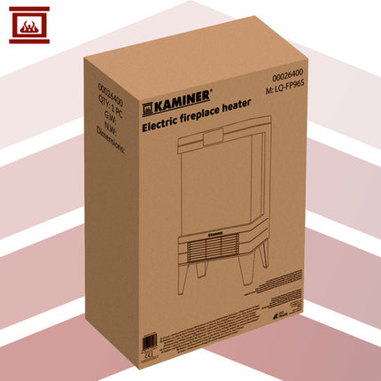 Kaminer Embego 2000W elektrische haard – 3D vuureffect – Ventilatorkachel – Afstandsbediening & Veiligheidsfuncties