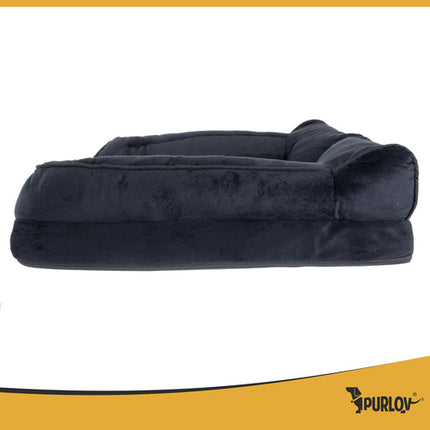 Orthopedische Hondenmand M 80 x 65 cm – Ergonomisch Hondenbed met Traagschuim – Wasbare Hoes – Antislip – Zwart