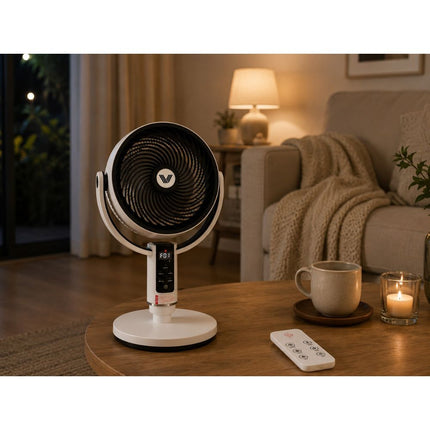 Staande Ventilator met Afstandsbediening – Oplaadbaar – 10 Snelheden – Oscillerend – Verstelbare Hoogte – LED Display – Wit/Zwart