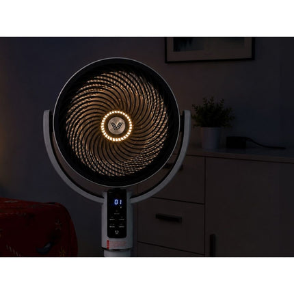 Staande Ventilator met Afstandsbediening – Oplaadbaar – 10 Snelheden – Oscillerend – Verstelbare Hoogte – LED Display – Wit/Zwart