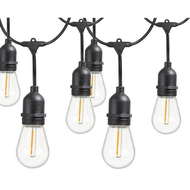 Lichtslinger buiten 15 meter met 15 LED lampen E27 – warm wit – IP44 – koppelbaar – voor tuin, terras en balkon