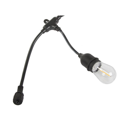 Extra Lange Lichtslinger buiten 20 meter met 20 LED lampen E27 – warm wit – IP44 – koppelbaar – voor tuin, terras en balkon