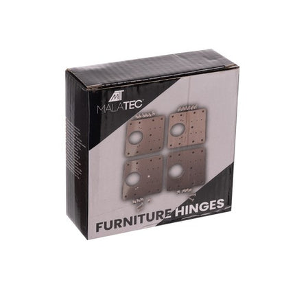 Scharnier Reparatieplaat Set 4 Stuks – 9x9 cm – RVS Hinge Repair Plate – Universeel voor Kastdeuren & Keukenkasten