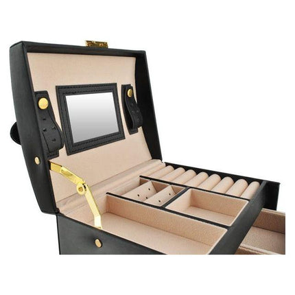 Beautylushh juwelen opbergdoos / sieradendoos zwart 17.5 x 13.8 x 13.5 cm