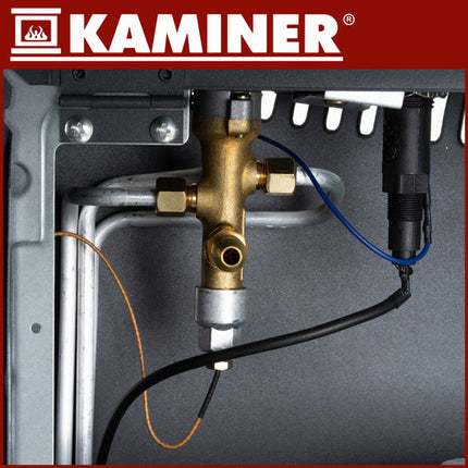 KAMINER Opvouwbare Gaskachel met Wielen – 4200W LPG Kachel – 3-standen Verwarming – Inclusief Gasslang & Reductiestuk – Verwarmt tot 60m²