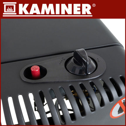 KAMINER Opvouwbare Gaskachel met Wielen – 4200W LPG Kachel – 3-standen Verwarming – Inclusief Gasslang & Reductiestuk – Verwarmt tot 60m²