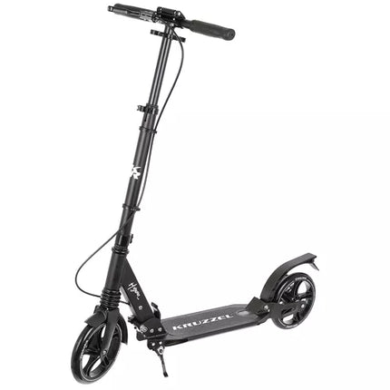 2de kansje Kruzzel hyperion step voor volwassenen met vering en schijfremmen tot 100kg - opvouwbaar - grote wielen - ideaal voor the last mile - zwart