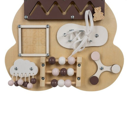 Kruzzel Teddybeer Manipulatiebord 10-in-1 – Houten Educatief Speelbord – Montessori Speelgoed – Fijne Motoriek & Ontdekken