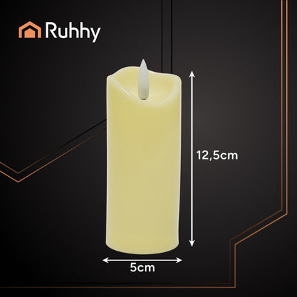 Ruhhy LED Kaarsen 4-delig – 12,5 cm – Warm Wit Flikker Effect – Veilig Grafkaars Inzet – Batterij Led Kaarsen IP20