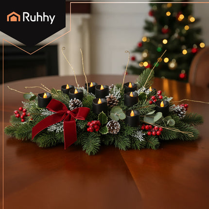 Ruhhy LED Kaarsen Zwart 12-delig – 3,6 cm – Realistisch Vlam Effect – Warm Wit – Inclusief CR2032 Batterijen