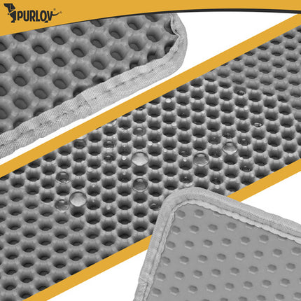 Kattenbakmat XXL 75 x 55 cm – Dubbele Laag Honingraat – Kattenbak Uitloopmat – Waterdicht – Antislip – Grijs